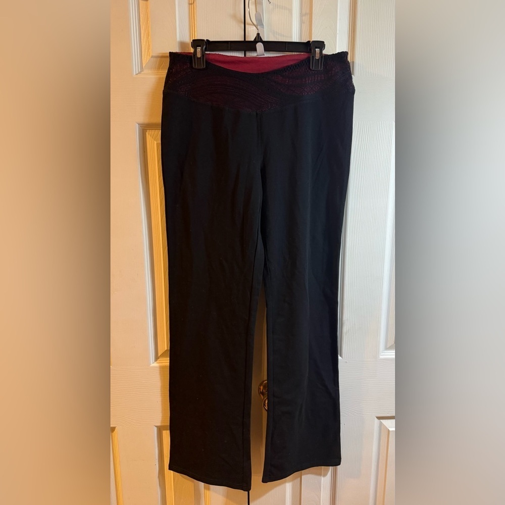 Maurices Black Pants with Burgundy Waistband